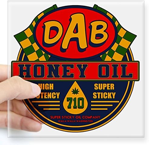 CafePress - DAB Honey Oil 710 Square Sticker 3" X 3 - Square Bumper Sticker Car Decal, 3"x3" (Small) or 5"x5" (Large)