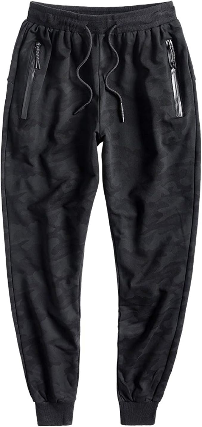 Gihuo Men's Cotton Camo Winter Fleece Pants Sherpa Lined Jogger