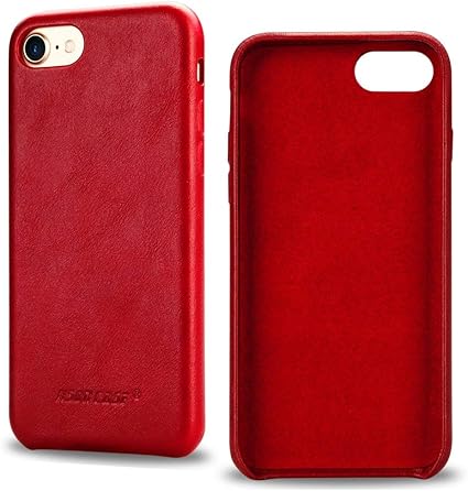 Amazon Jisoncase Iphone Se ケース 第２世代 Iphone8 Iphone7 ケース レザー 本革 高級 牛革 極薄 Qiワイヤレス充電対応 耐衝撃 お洒落 アイフォン8 背面カバー 全面保護 Iphone Se ケース Iphone7 8 レッド 家電 カメラ オンライン通販