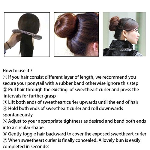 Iebeauty2 PCS New Metal Button Wrinkled Fabric Hair Styling Buns Donut Ring Shape Clip Twist Hair Stick - Thumbnail 5