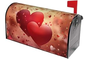 Love Hearts Valentine's Day Flowers Florals Mailbox Covers Magnetic Post Box Cover Wraps Large Size 25.5x21 in Inches for Gar