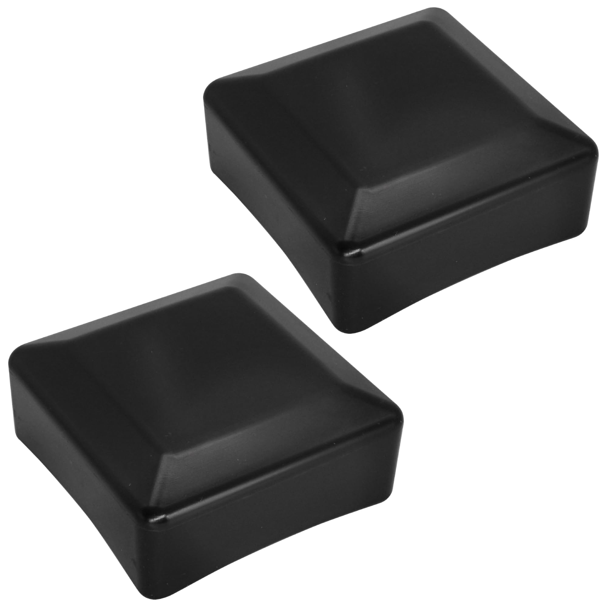 SKIR'CO (2 pcs) Fence Post Caps, Square 80 x 80 mm Black Plastic Caps for Fence Posts, Black RAL 9005 Colour