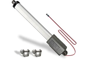 UYGALAXY 12V Mini Electric Linear Actuator 4" Stroke, 188N/42lb, Speed 0.2"/sec Waterproof Metal Micro Small Motion Actuator w/Mounting Brackets for DIY Fan Blades, Cabinets, Window Lift, Robot -100mm