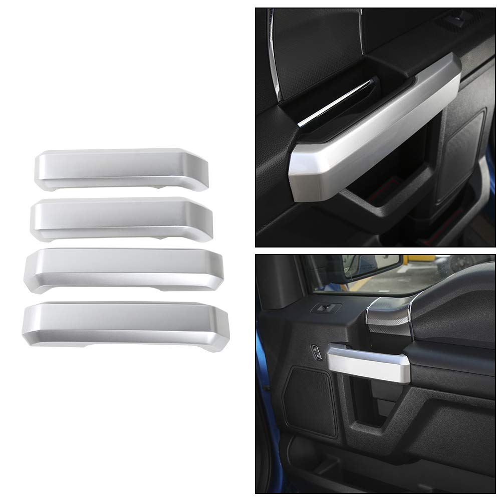 Photo 1 of Voodonala for F150 Silver Inner Door Handle Covers Trim for Ford F150 F250 F350 2015 2016 2017 2018 2019 2020 (ABS,4Pcs,Silver)