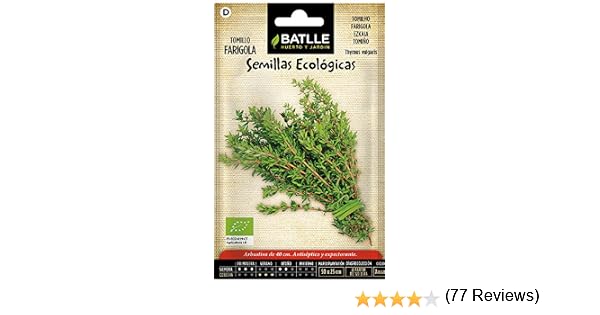 Semillas Ecológicas Aromáticas - Tomillo - ECO - Batlle: Amazon.es ...