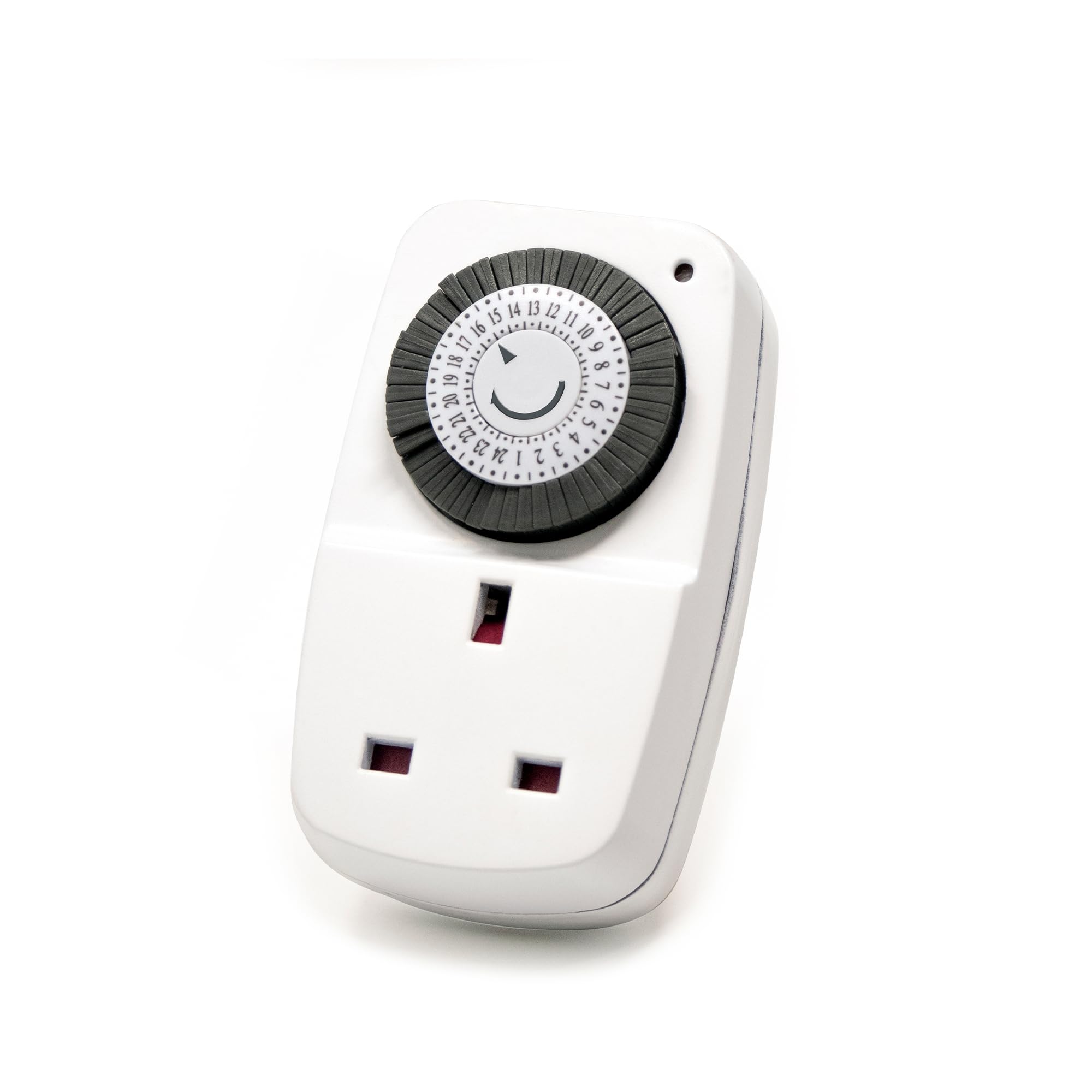 Defender Mini 24 Hour Programmable Segment Timer Switch - Energy Saving Indoor UK Plug - Timer Socket for Lights, Lamps and Home Appliances