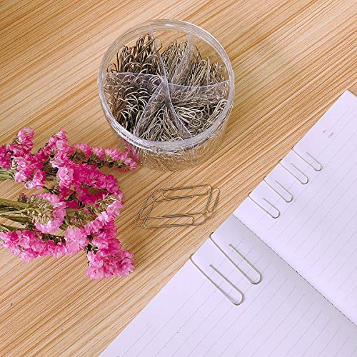 Youyuan Paper Clips, 650 Pieces Assorted Sizes Silver Paperclips, Small, Medium and Jumbo (28mm, 33mm, 50 mm), for Office School Clips and Personal Document Organizing (Certified Refurbished)