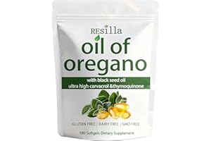 JcuffJ RESILLA Oil of Oregano Softgels, 180 Count | 2 in 1 Formulated with Black Seed Oil, 4X Strength Carvacrol & Thymoquinone | Non-GMO