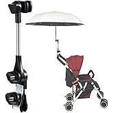nediea Umbrella Holder for Stroller, Baby Stroller Umbrella Attachment, Umbrellas Connector Clip to Handlebar, 360 Degree Adjustable Universal Clamp for Golf Cart,Wheelchair, Beach Chair,Fishing