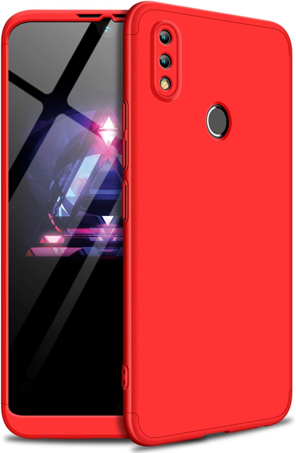 MYLBOO Case For Honor 8X Max,[3 in 1]360 Degrees Full Body Protection,[Anti-Scratch] [Shockproof] Matte Ultra Slim PC Hard Case for Huawei Honor 8X Max 7.12" (Red)