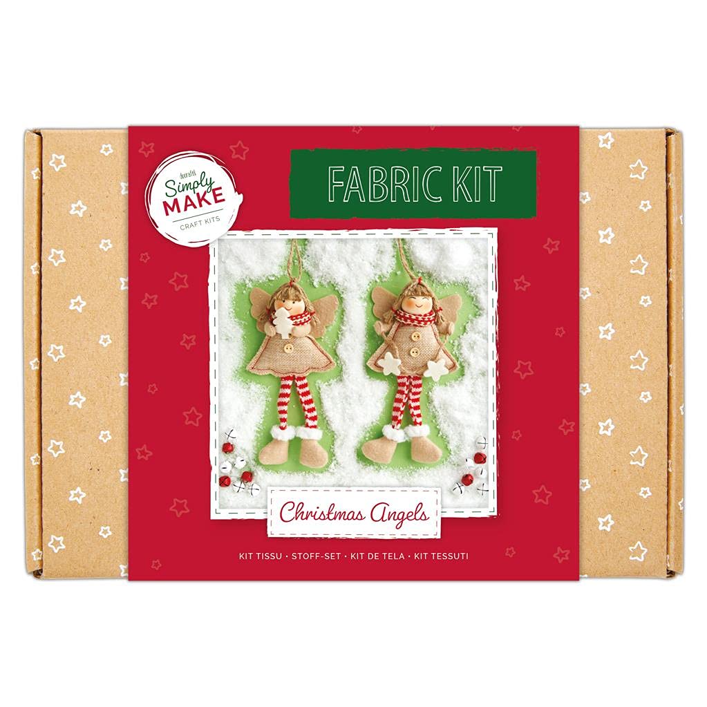 Simply Make Felt Christmas Angels Craft Kit Pack of 2, Christmas Craft Accessories, Ideal for Beginner and Experienced Crafters, Great Felt Fabric Craft Set Gift, Ideal for Adult and Older Kids