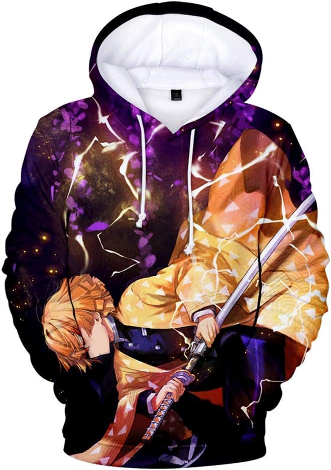 Amke Anime Demon Slayer Kimetsu no Yaiba Cosplay Hoodies Unisex 3D Digital Printed Coat Sweatshirt