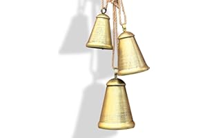 CEMENORI Christmas Bells，Vintage Iron Bells with Jute Rope for Hanging,Handmade Rustic Cow Bell,Christmas Bells for Decoration,Christmas Decor Set of 3 Different Sizes