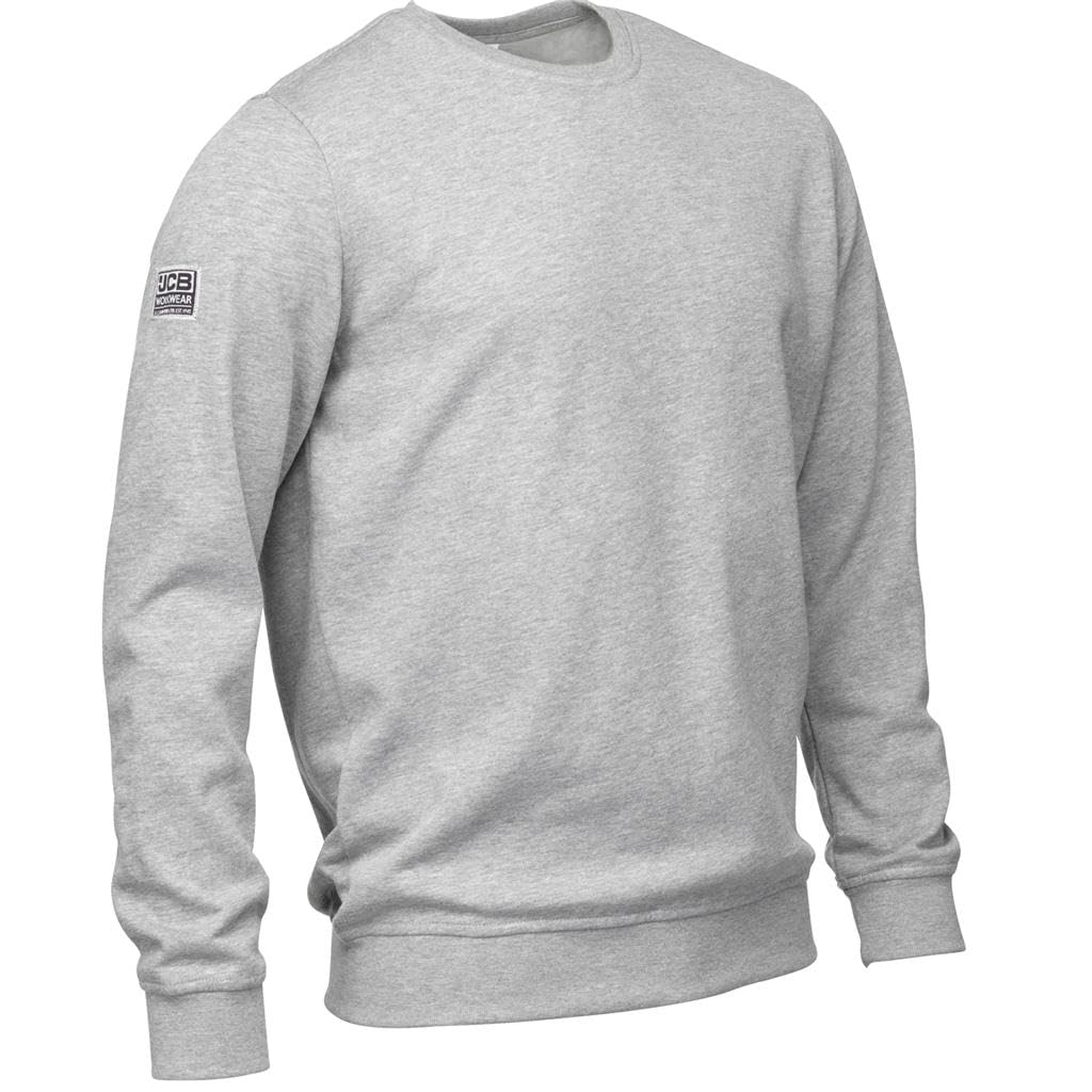 JCB Workwear Men's Marl Basic Sweatshirt, Grey, 2XL