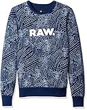 G-Star Raw Men's Sk Core Round Neck Sweater Long Sleeve,tench blue/milk AO, X-Small