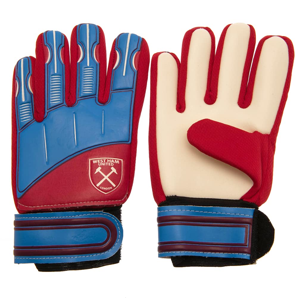 Hy-Pro Officially Licensed West Ham FC Goalkeeper Gloves - Youth, Delta Design, Goalie, with Strong Palm Grip for High Performance, Boys and Girls