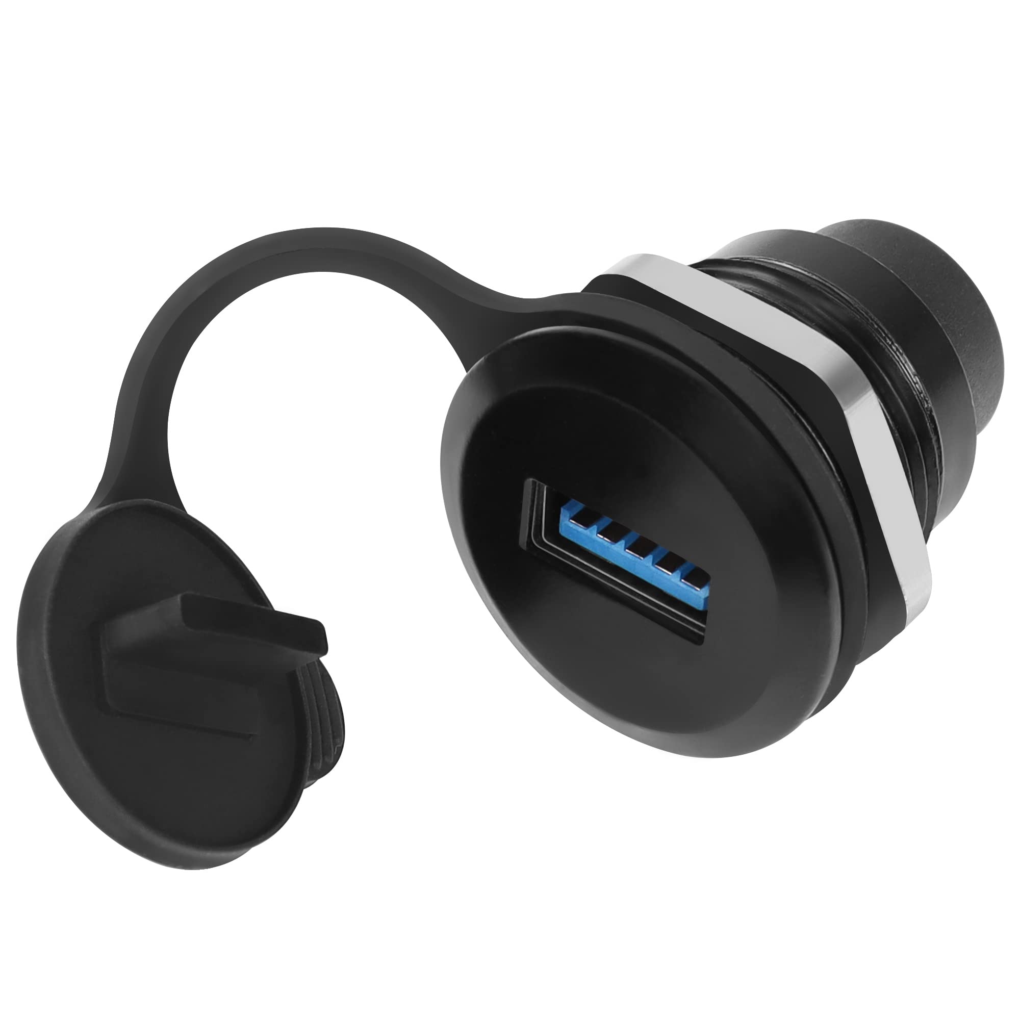 QIANRENON USB 3.0 to USB C Adapter, 5Gbps, Waterproof, Dustproof, Round Connector Socket, Suitable for Dashboards, Desktops, Cameras