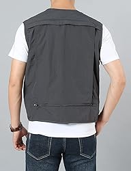 Flygo Men's Utility Cargo Vest Outdoor Summer Work
