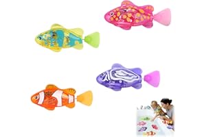 Magic Water-Activated Glowing Swimming Fish, Pool Toy Robotic Fish, Interactive Colorful Robot Fishes for Bathtub, Swimming P