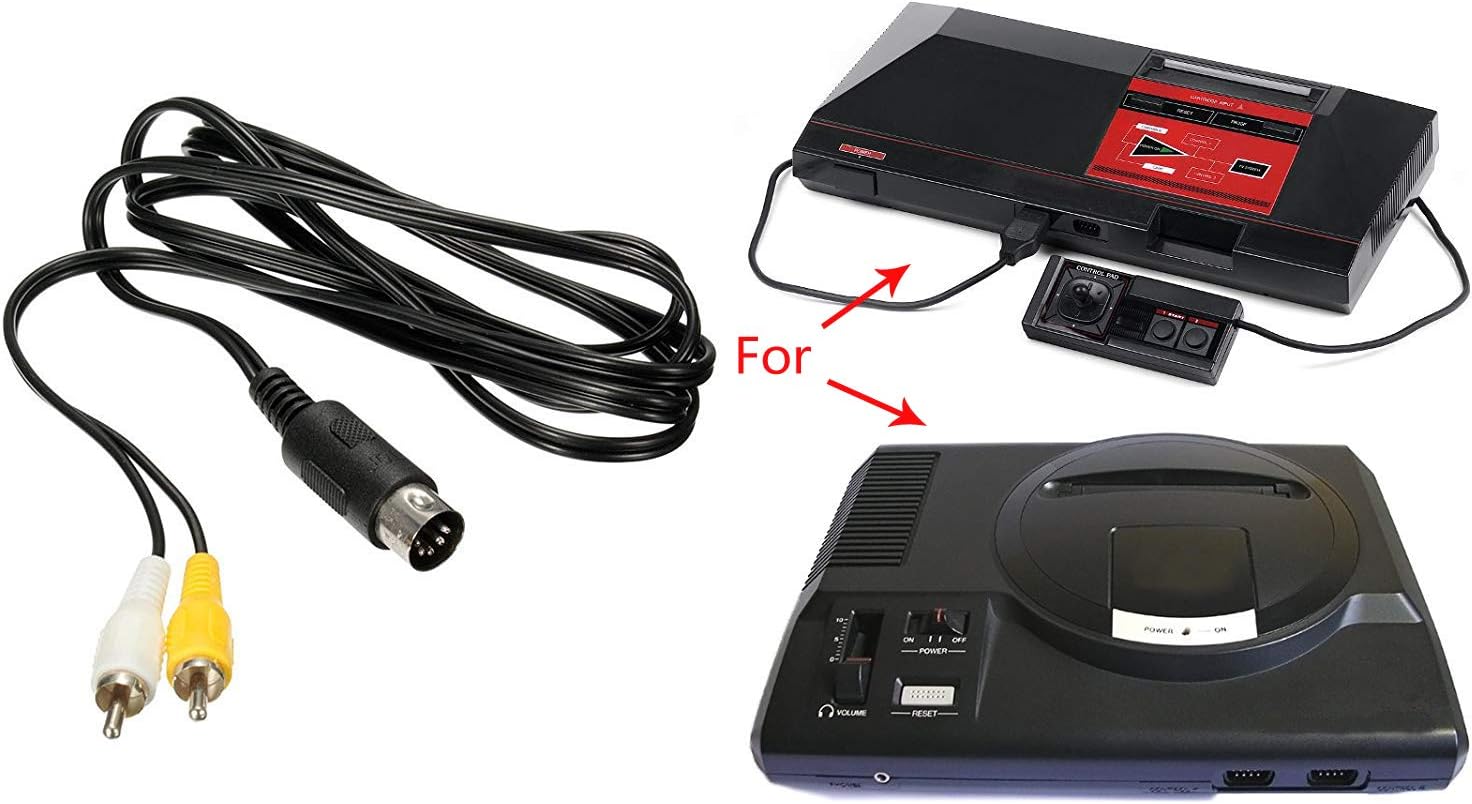 WICAREYO AV Audio Video Composite TV Cable, Compatible for Genesis 1 Mega Drive 1, black - Image 5