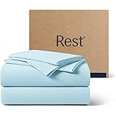 REST&reg; Evercool&reg;+ Cooling Sheet Set for Hot Sleepers, King | Q-Max>0.44 Night Sweat Bed Sheets, Ionic+ Self-Cleaning Silver Yarn for Sensitive Skin - 2 Pillowcases, 1 Fitted/Flat Sheet