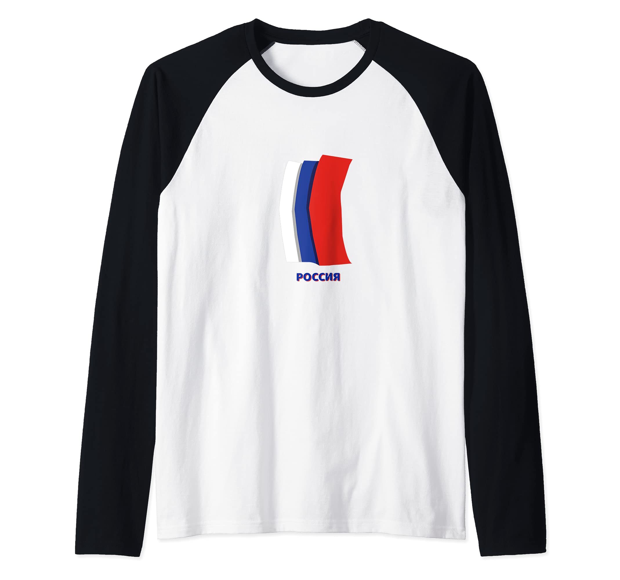 Flag Russia Raglan Baseball Tee