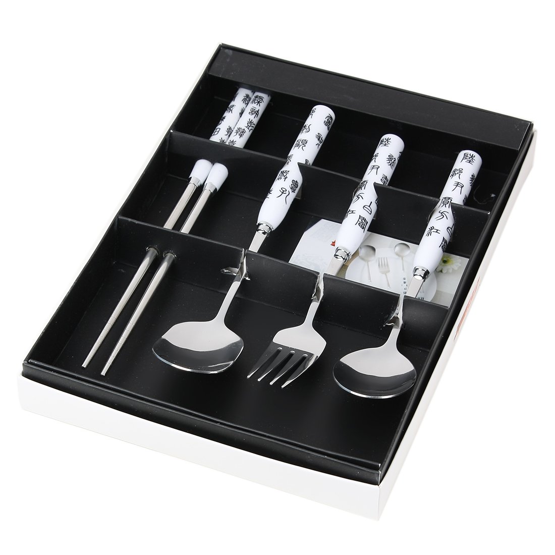 The uxcell CasaJ Chinese Character Pattern Spoon Chopsticks Fork