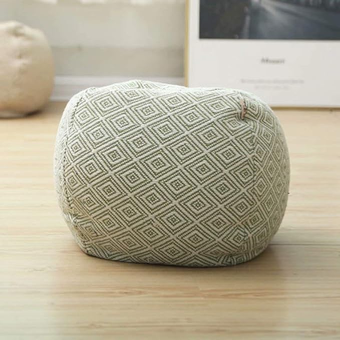 Square Unstuffed Pouf Cover, Cotton Woven Pouf Ottoman Foot