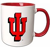 3dRose University of Indiana Hoosiers 11oz Two-Tone Red Mug