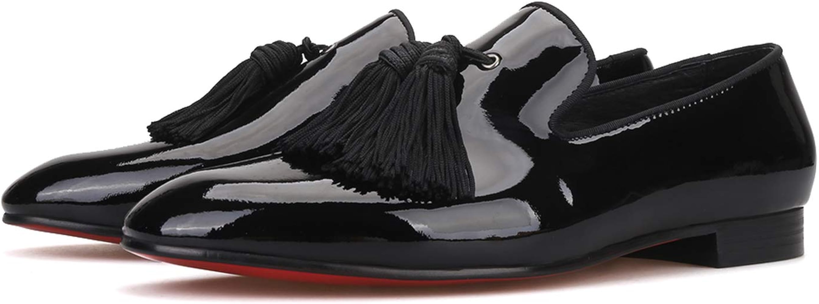 flat black patent leather shoes