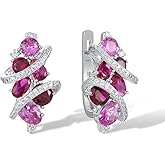 Santuzza 925 Sterling Silver Twist Dangle Earrings Cubic Zirconia Drop Earrings for Women