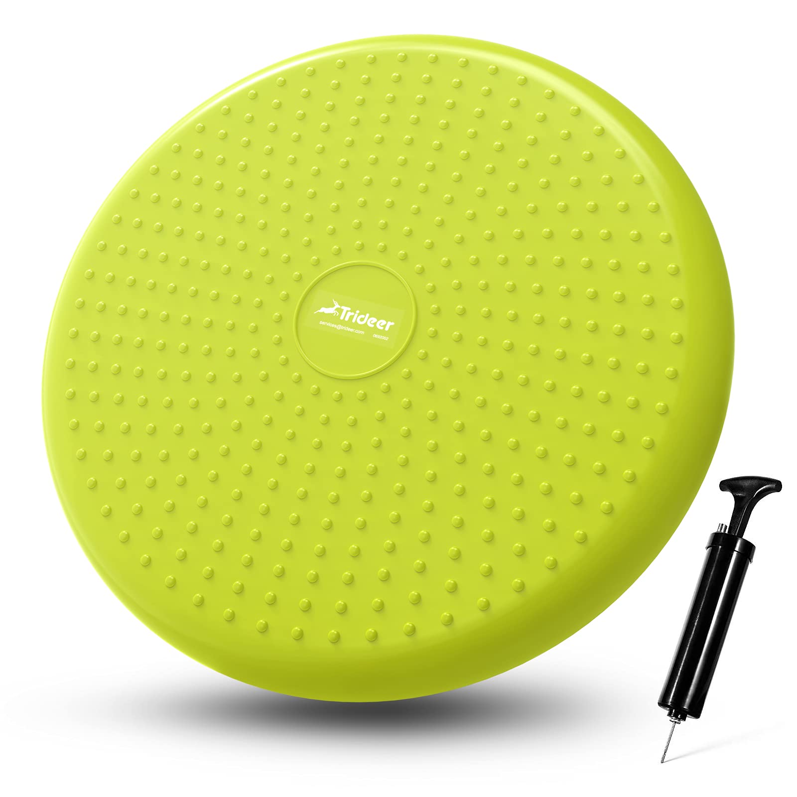 Photo 1 of Trideer Inflated Wobble Cushion - Wiggle Seat for Sensory Kids(Multiple Colors), Balance Disc (Extra Thick), Flexible Seating for All Age (34CM Yellow Green)