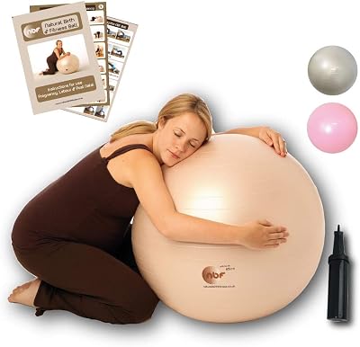 nbf Natural Birth & Fitness Birthing Ball with Pump 55/65/75cm Anti-Burst Pale