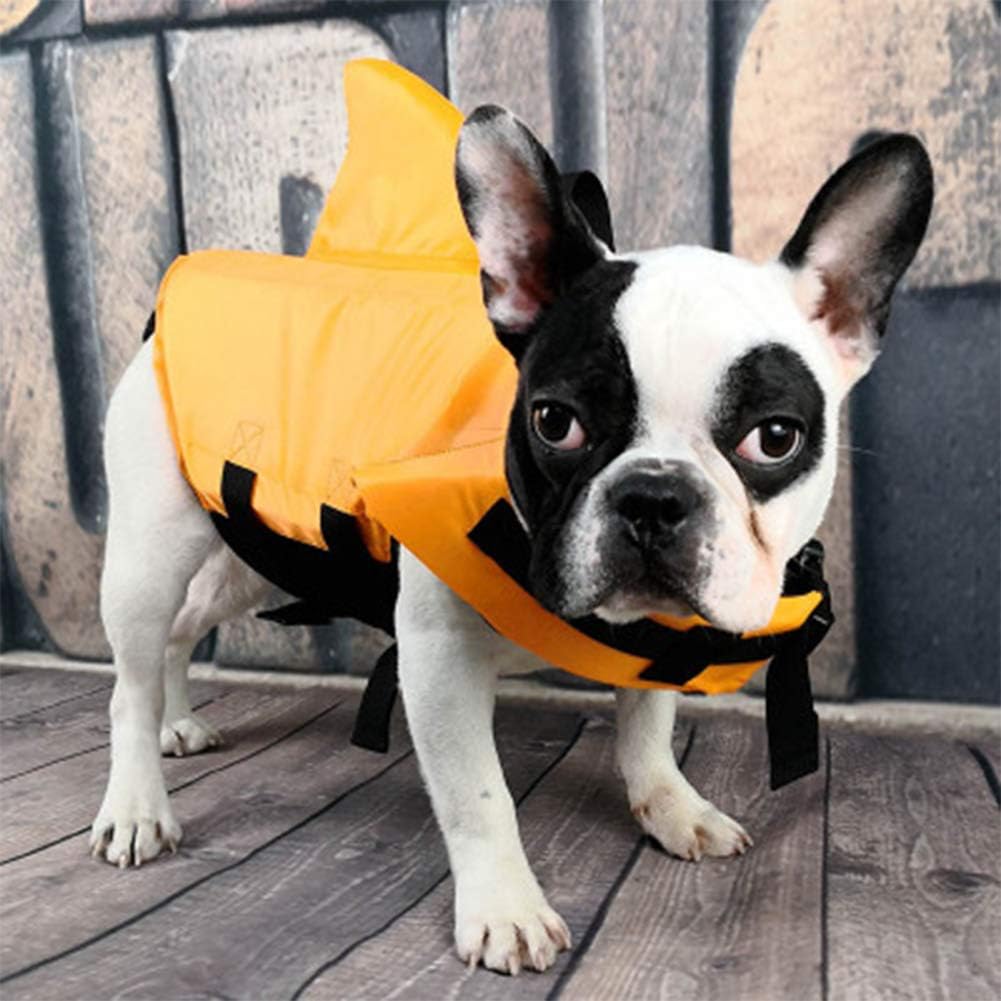 N/A New Cool Shark Fin Sahpe Lifejacket Safety Vest for Large Small Dogs French Bulldog Orange XXL