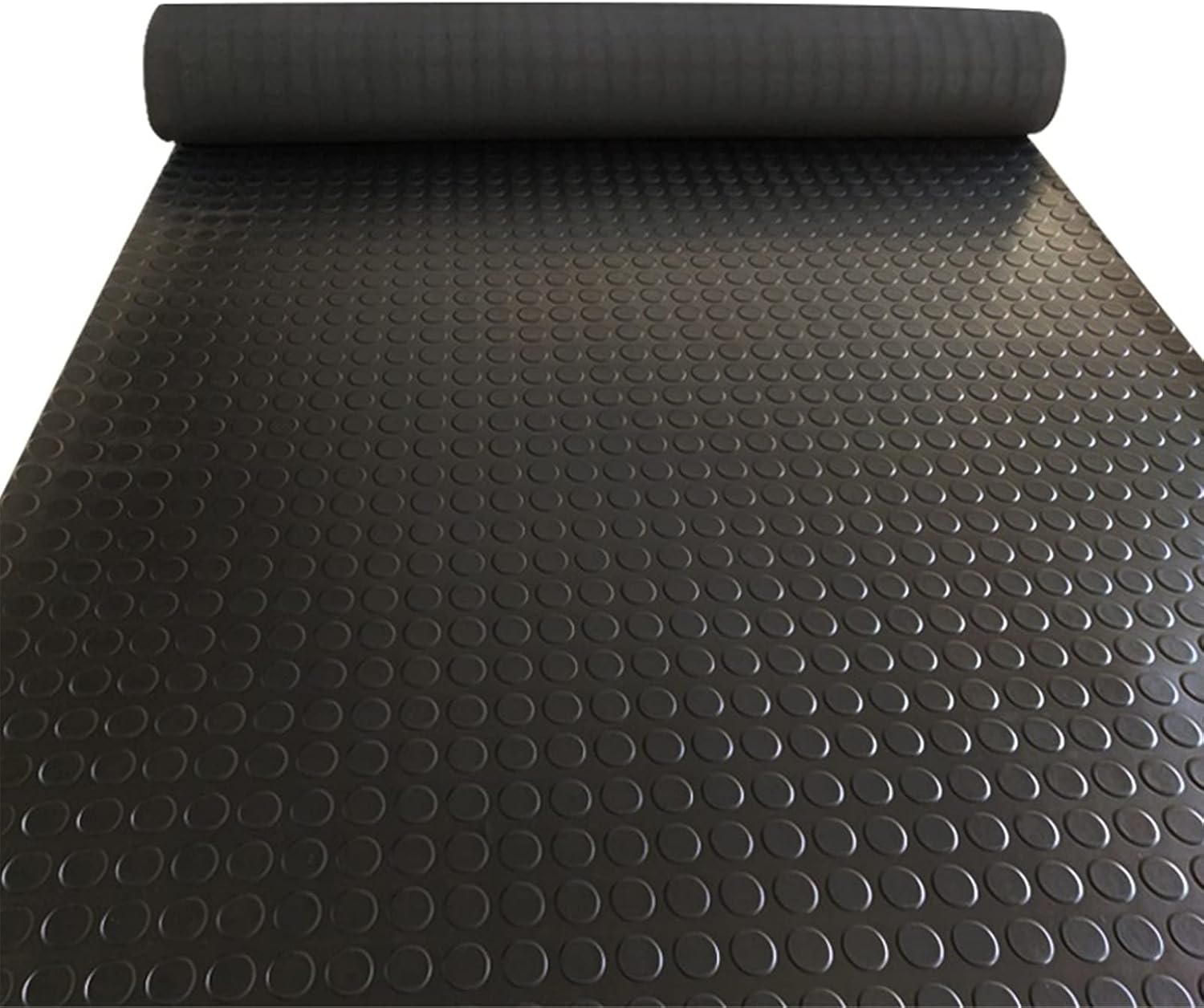 Garage Rubber Floor Mat, Grade 65A, 4 × 8 Ft by 1/8" Heavey Duty Coin-Grip Rubber Flooring Rolls, Anti Slip Rubber Floor Protector Mat for Applicable Anywhere - - 