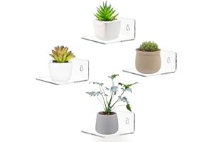 LUOBAO Acrylic Wall Shelves for Storage,Floating Shelf,Acrylic Display Shelves,Ledges for Pop Figures,Plant,Picture Photo for Bedroom Decor Living Room