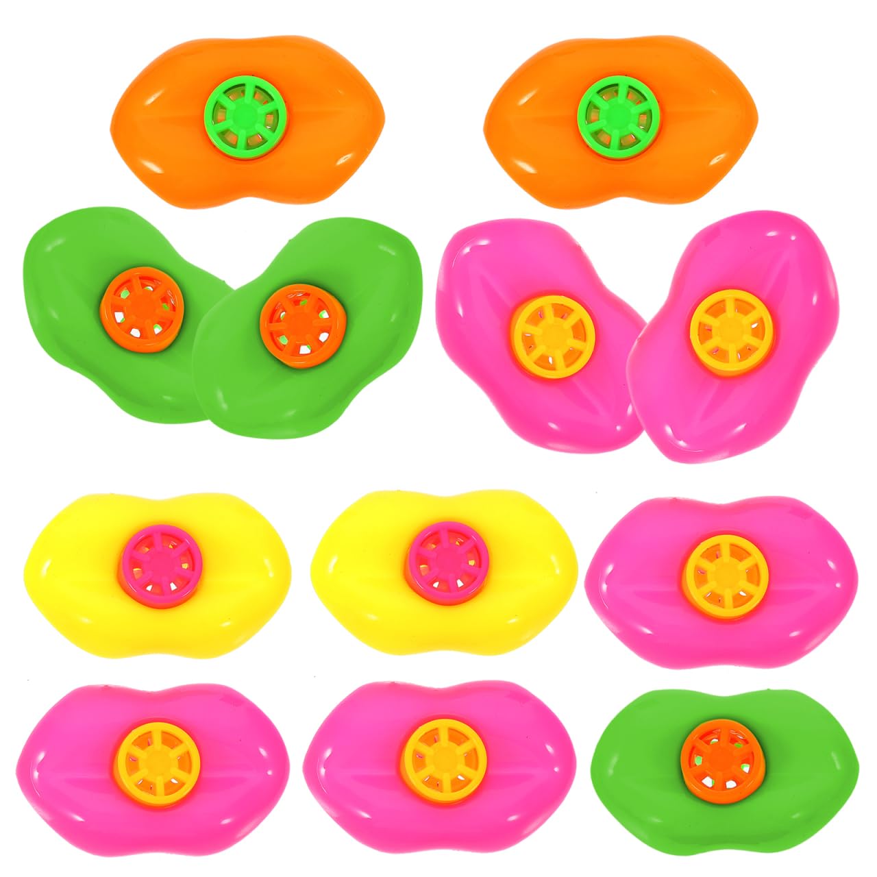 Gadpiparty 20 Pcs Lip-Shaped Whistles for Kids - Colourful Plastic Noisemakers for Party Bags - Fun Musical Toy Favors for Birthday, Carnival Prizes & Classroom Rewards - Multi-Coloured
