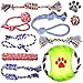 Pets&Goods Heavy Duty Rope Toy for Active Chewers, Washable 100% Cotton Dog Chew Toys - Tug of War, Pack of 9 Puppy Teething Toys (Small Breed, 9, Count)