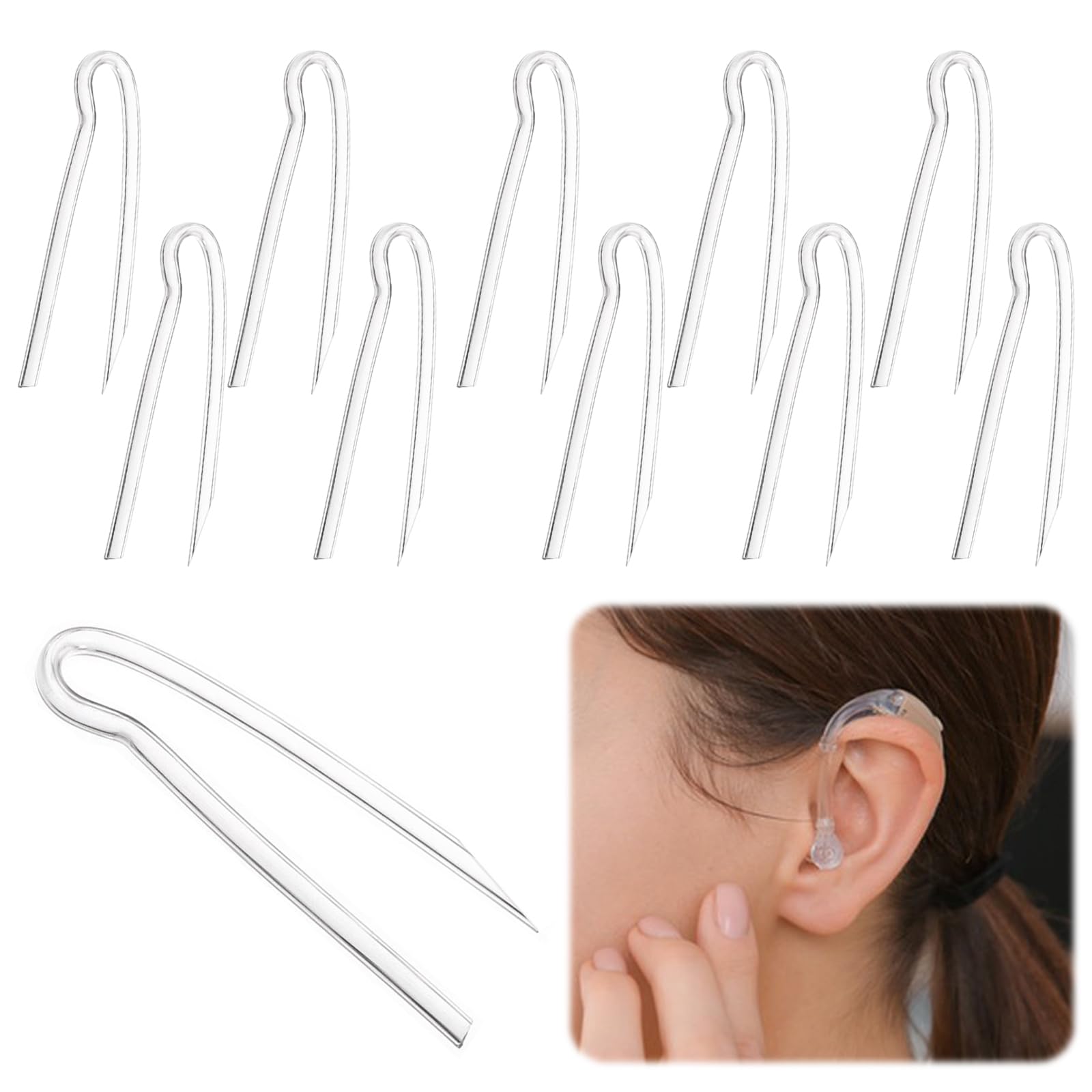 10pcs Hearing Aid Tubes, Lightweight Sturdy Hearing Aid Tubes NHS Suitable for Most Hearing Aids Tubes, Flexible Hearing Aid Tubing Replacement Transmitting Clear Sound(3.1 * 2.0mm)