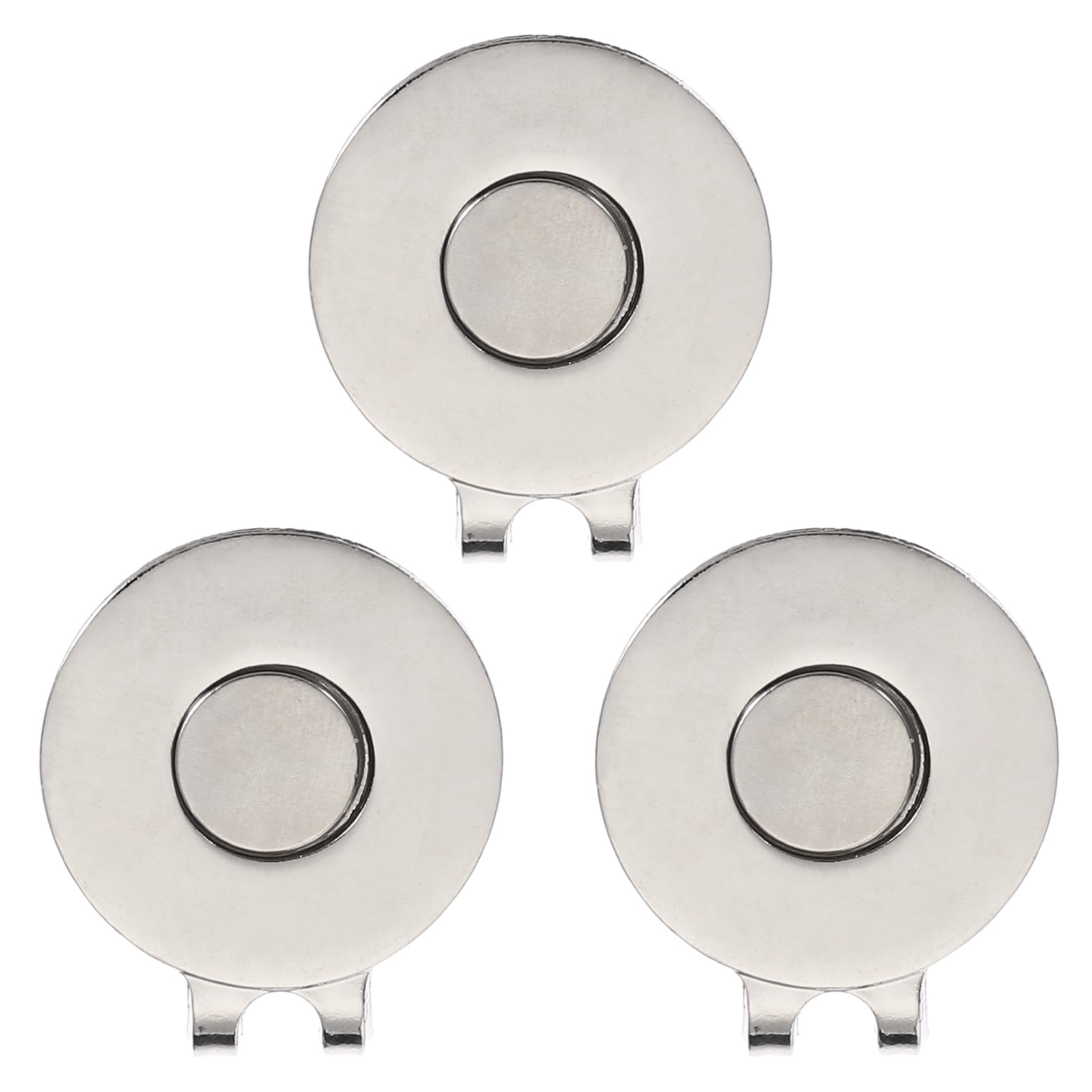 PATIKIL Magnetic Golf Hat Clip, 3 Pack Metal Golf Ball Marker Holder for Golf Caps Gloves, Bright Nickel