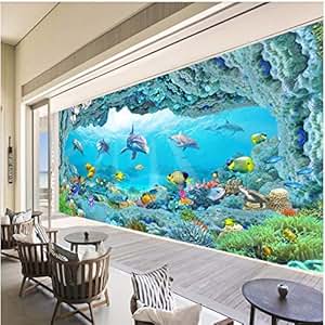 Amazon.com: Wall Mural 3D Wallpaper Dolphin Aquarium Fish ...