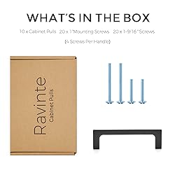 Ravinte 10Pack 3-3/4 inch Hole Centers Matte Black