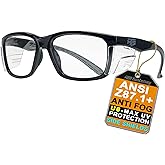 HTS HUNTERSKY E60 Anti-Fog Safety Glasses with Side Shields ANSI Z87 Eye Protection for Men Women Lab Chemistry Goggles DIY