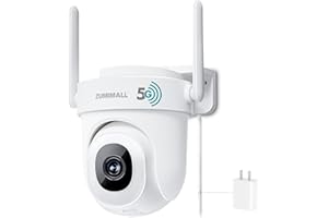 ZUMIMALL 5MP Security Camera Outdoor - 2.4G/5G WiFi, Wired Camera 24/7 Recording | AI Motion & Noise Detection, 360° Auto Tracking, Color Night Vision | IP66 Weatherproof, Alexa Compatible
