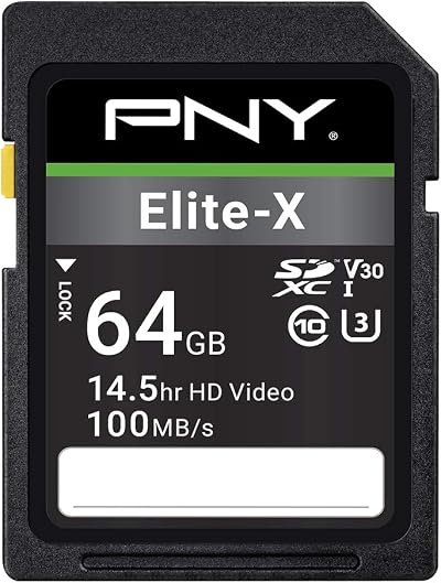 PNY Elite-X 64GB SDXC Class 10 UHS-I U3 100MB/s Card