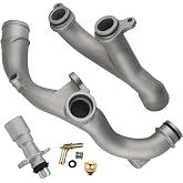 omoZone Upgraded Aluminum Coolant Outlet Pipes Kit Compatible with Jaguar,Land Rover Range Rover Sport LR4 3.0L V6/5.0L V8 Replaces LR092992 LR028136 LR049990