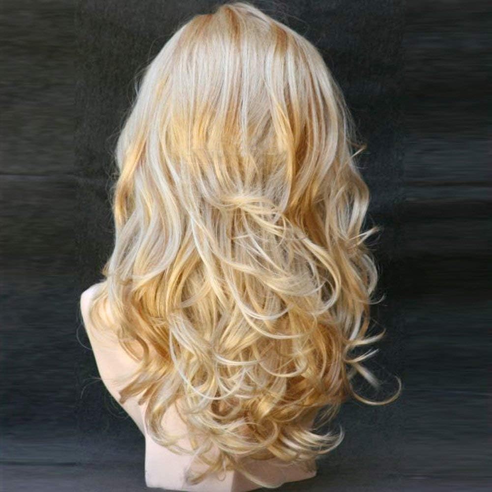 Colorfulpanda Blond Wig Long Curly Wavy Blonde Wigs for Women Ladies Cosplay Party Halloween Costume Heat Resistant Synthetic Wig - Image 3