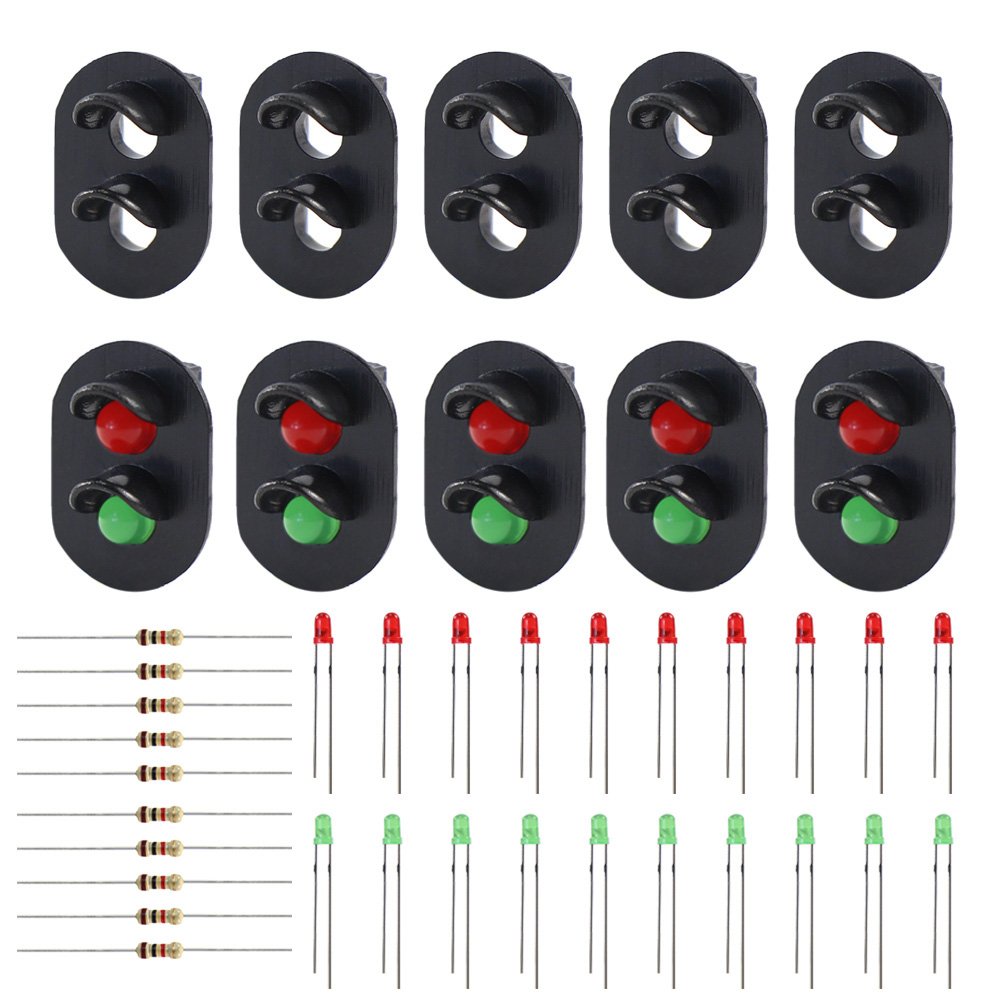 Evemodel 10Units Target Faces With Red Green LEDs Railway Signal HO OO Scale 2 Aspects