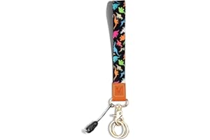 Yiflin Cute Wrist Lanyard for Keys, Keychain, Wallet, Id Holder, Cell Phone, Wristlet Lanyard Key Chain Holder（Colored Dinosaur S）