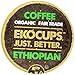 EKOCUPS  Organic Artisan Coffee, Ethiopian,  Medium roast for Keurig K-cup single serve Brewers, Each 0.45 Oz, Net Wt. 4.5 Oz, 10 count